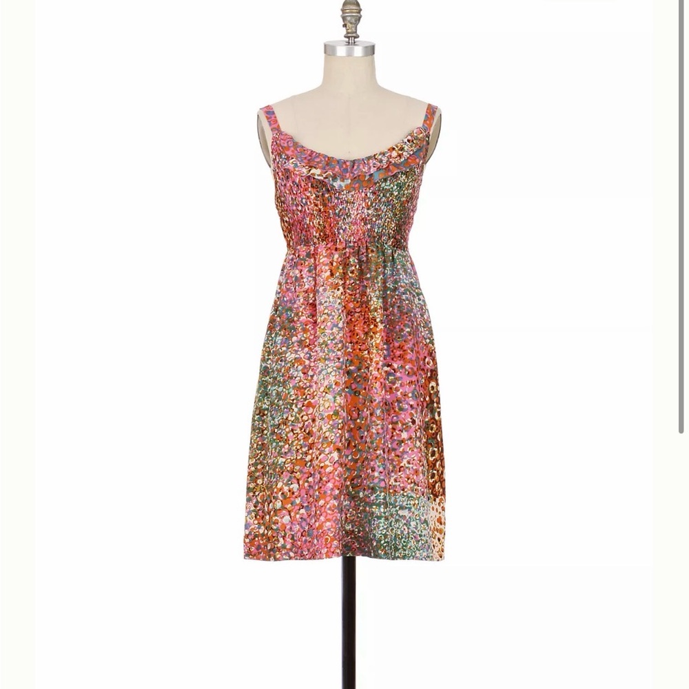Anthropologie Maeve Confetti Whirl Dress M Pockets Washable Summer Mini